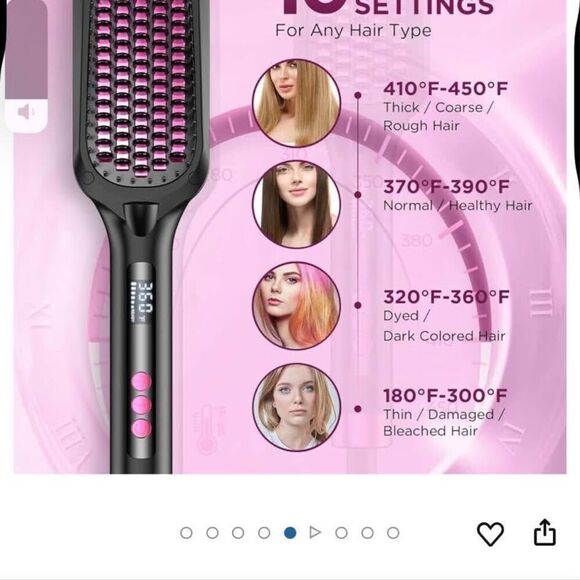 BRAND NEW 30s Fast Heated Negative Ionic Hair Straightening Brush,Global Voltage - Picture 5 of 9